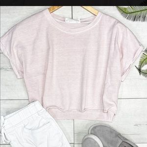 Pink pastel double zero cropped tee